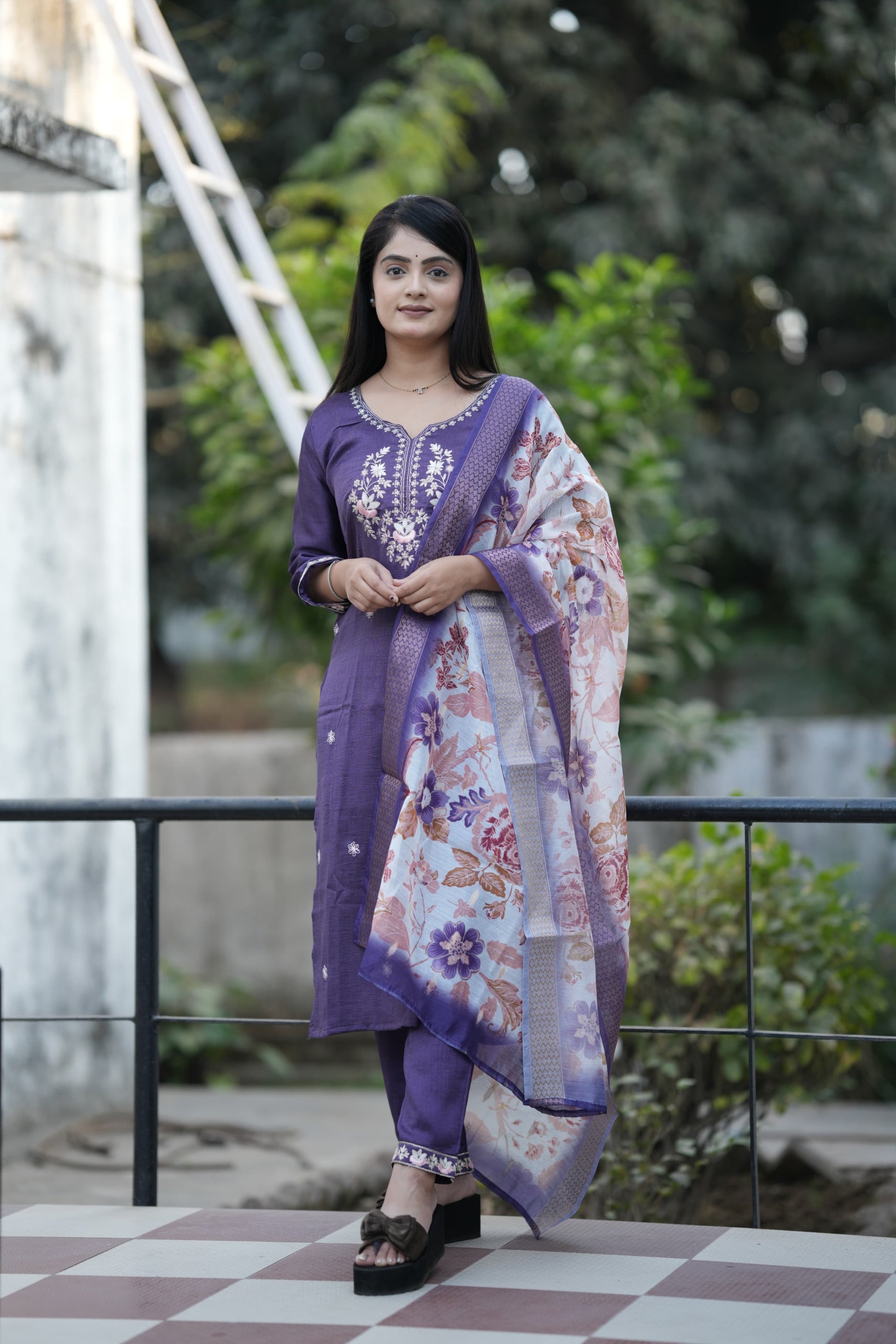 premium chanderi silk kurti with embroidery work - Clothebelle