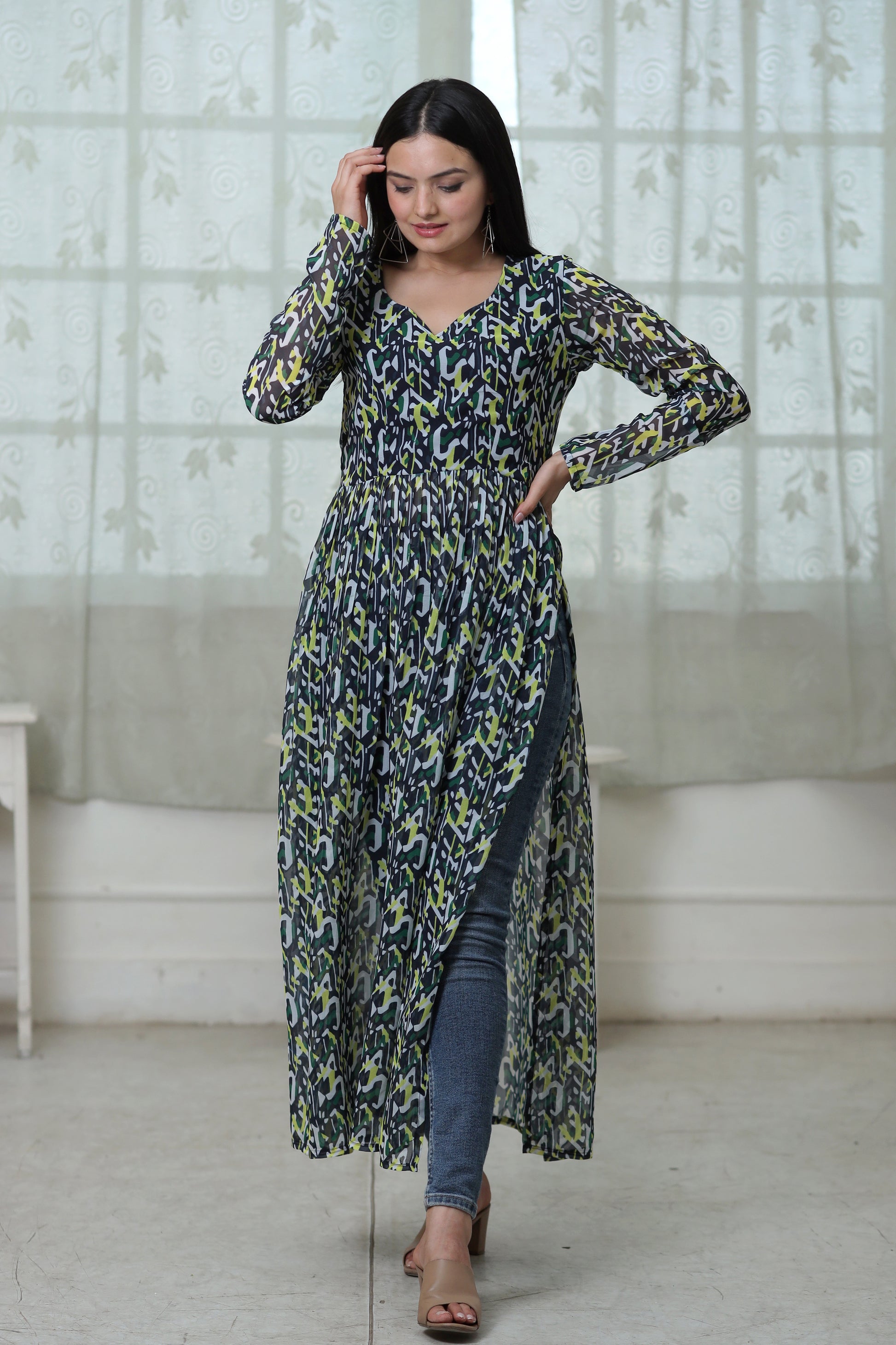 Nayra cut Kurtis  with Floral Digital print - Clothebelle