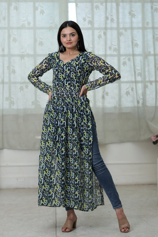 Nayra cut Kurtis  with Floral Digital print - Clothebelle