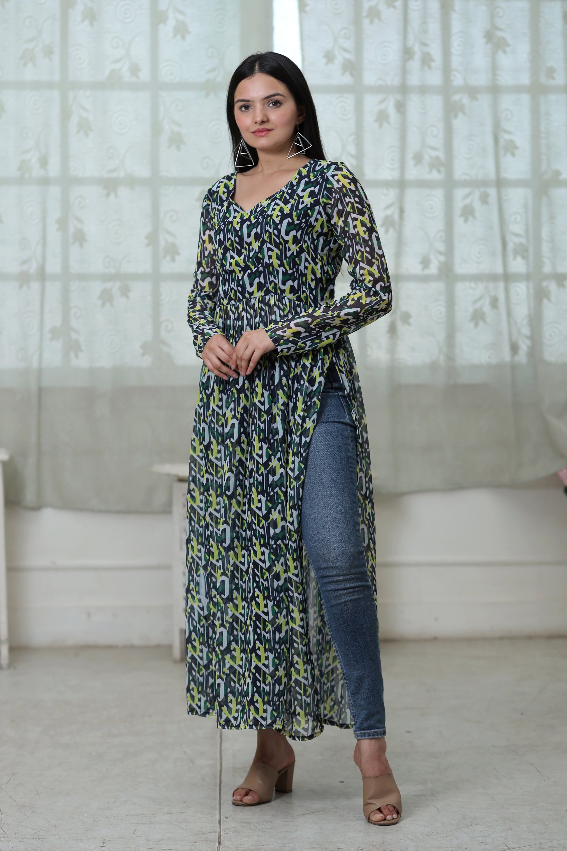 Nayra cut Kurtis  with Floral Digital print - Clothebelle