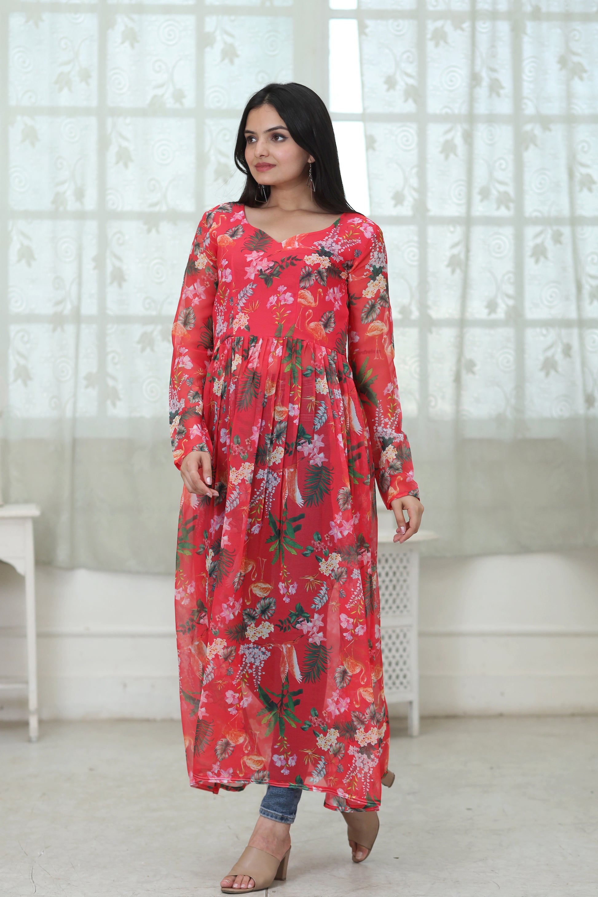 Nayra cut Kurtis  with Floral Digital print - Clothebelle