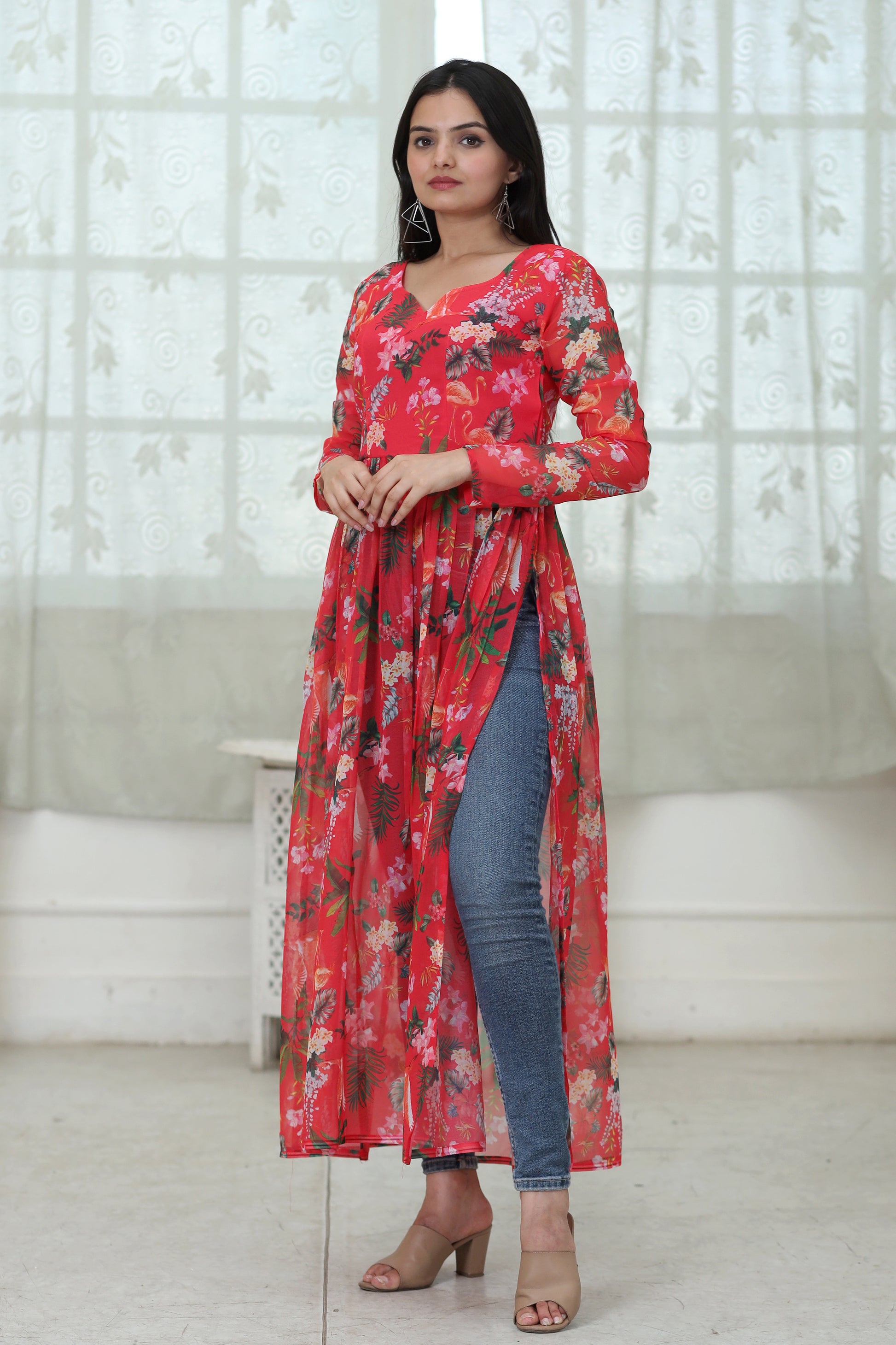 Nayra cut Kurtis  with Floral Digital print - Clothebelle