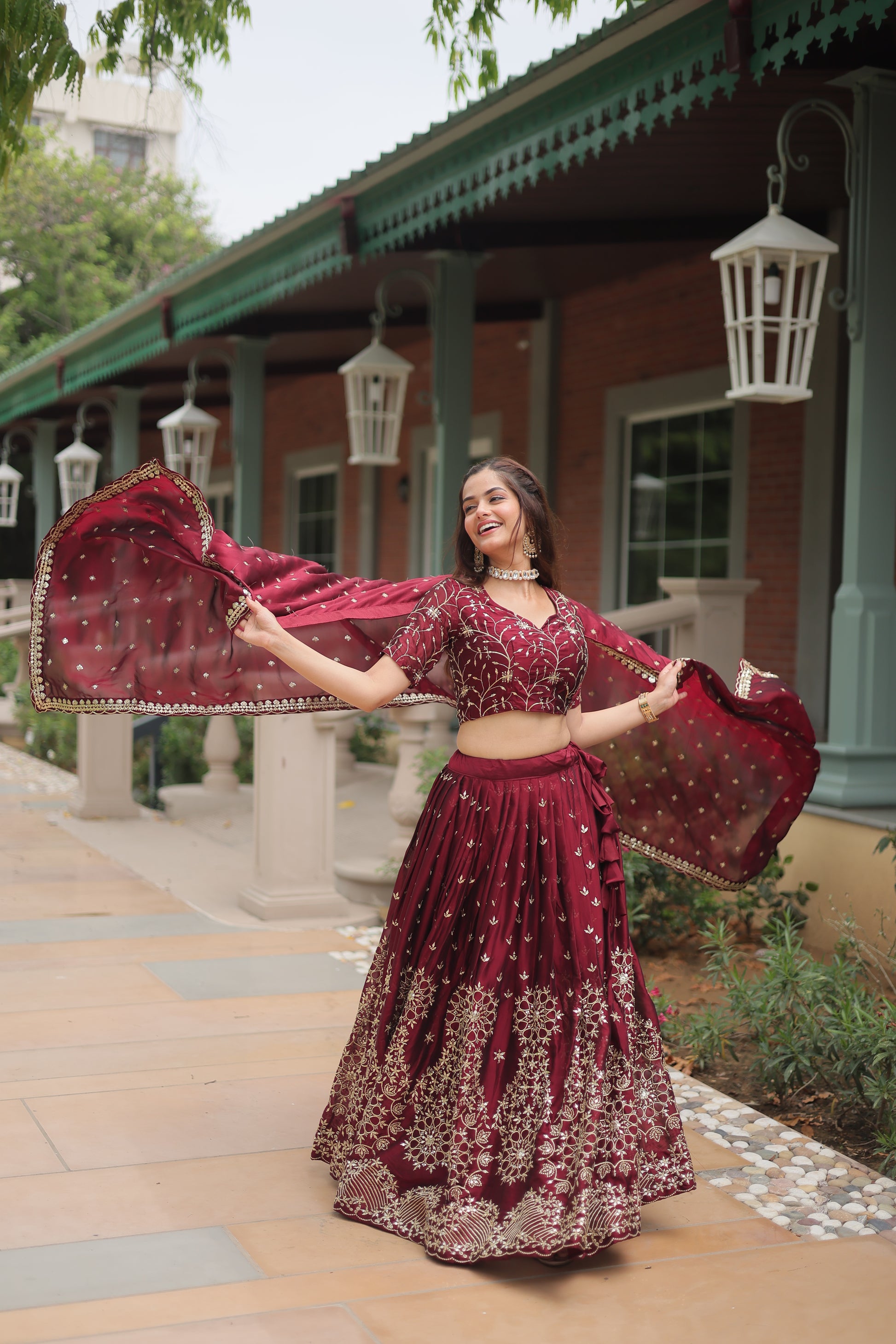 Rangoli Silk with Embroidered work Lehenga Choli with Dupatta. - Clothebelle