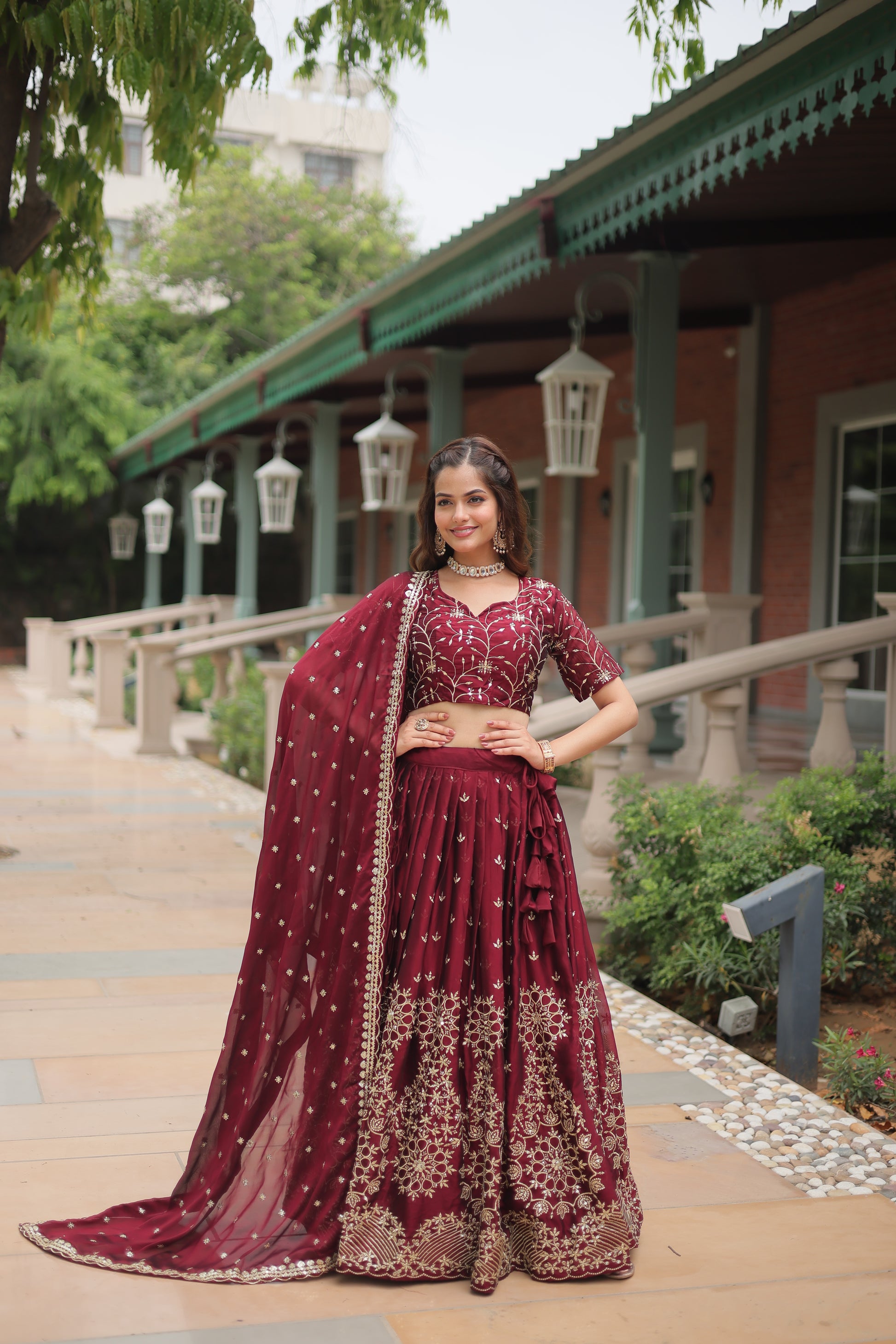 Rangoli Silk with Embroidered work Lehenga Choli with Dupatta. - Clothebelle