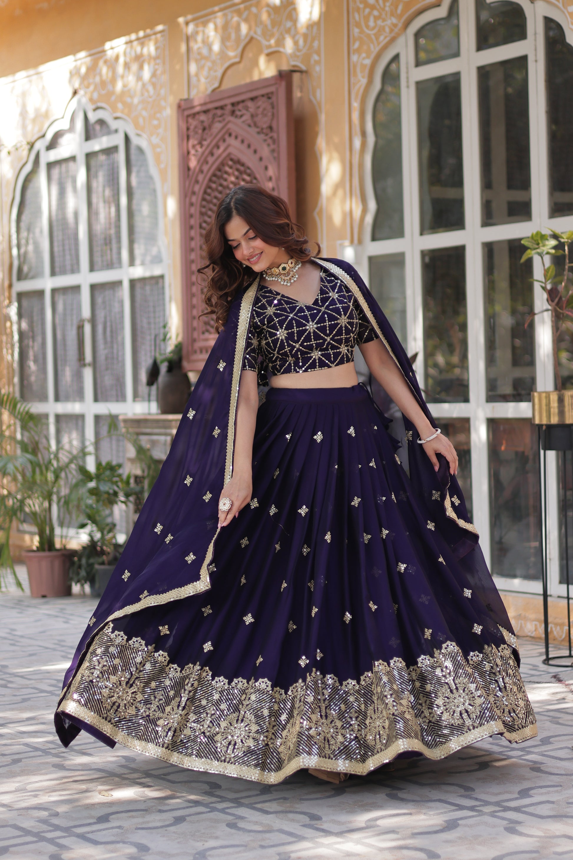 Rangoli Silk With Embroidered work Lehenga Choli with Dupatta - Clothebelle