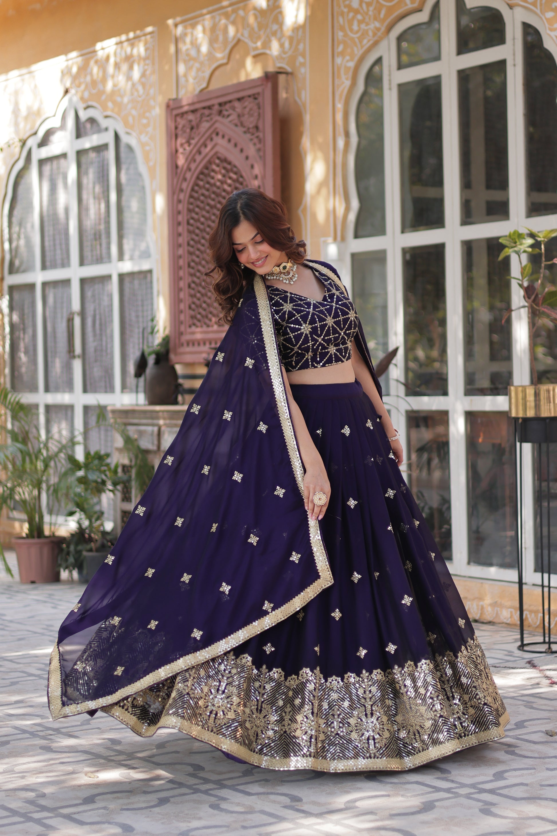 Rangoli Silk With Embroidered work Lehenga Choli with Dupatta - Clothebelle