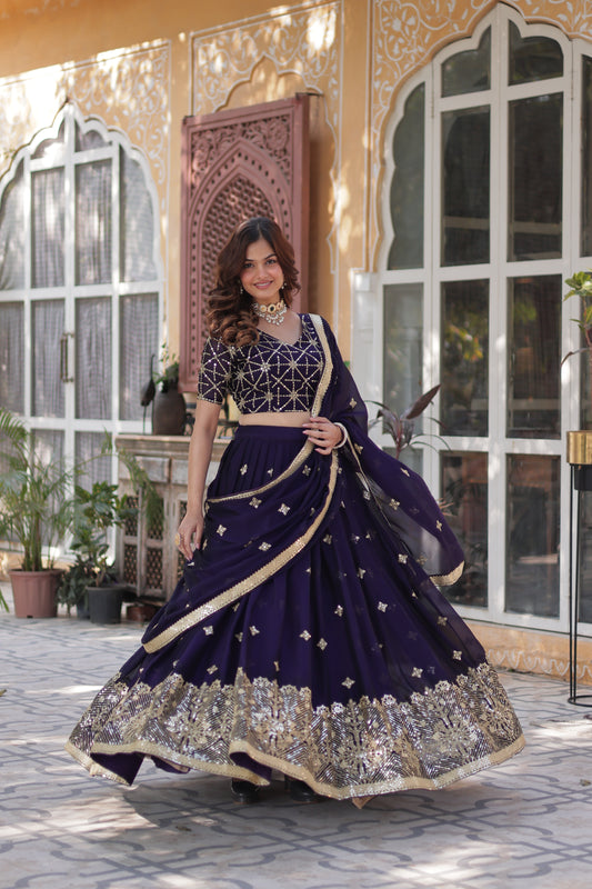 Rangoli Silk With Embroidered work Lehenga Choli with Dupatta - Clothebelle