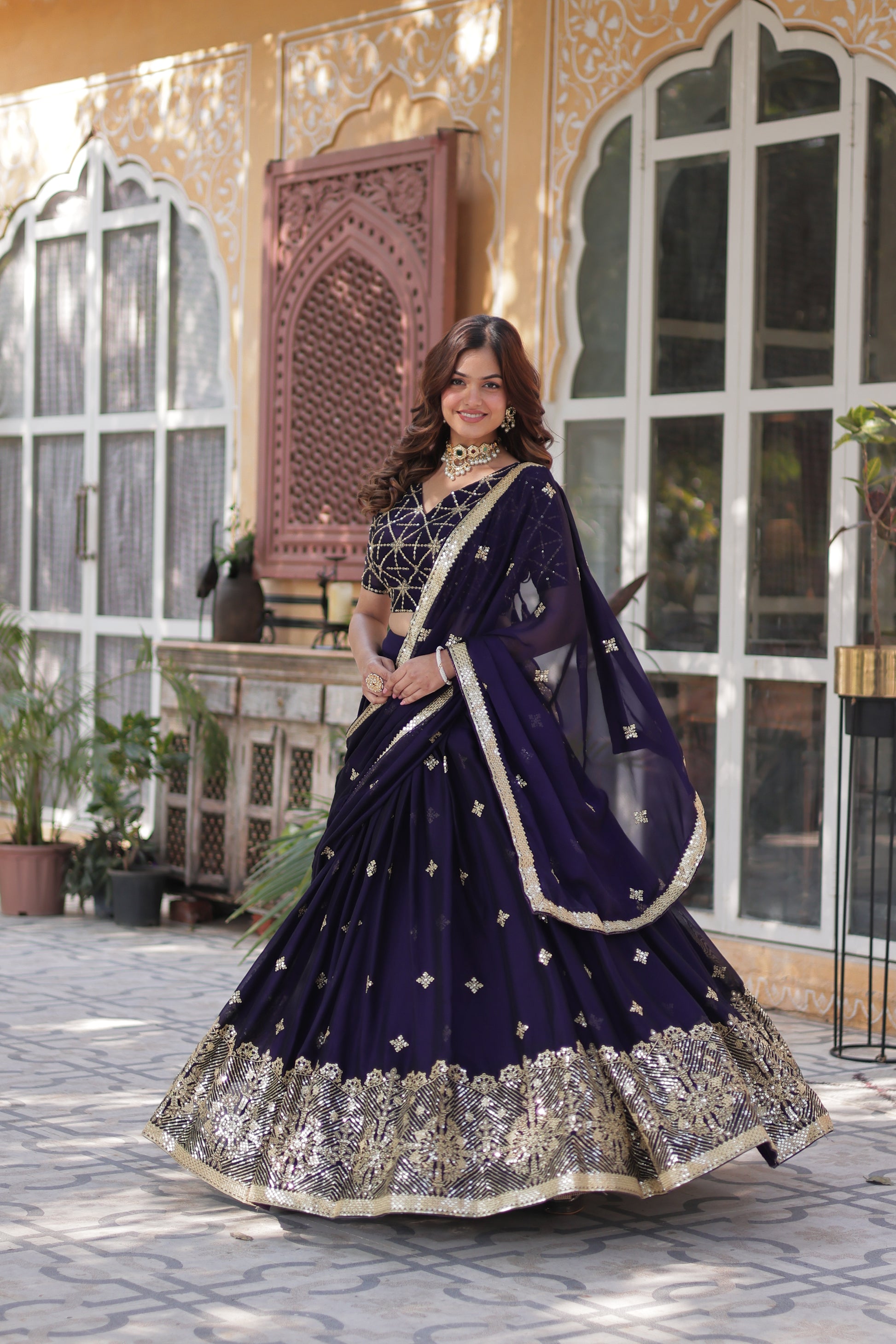 Rangoli Silk With Embroidered work Lehenga Choli with Dupatta - Clothebelle